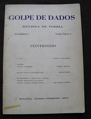 Imagen del vendedor de Golpe De Dados. Revista De Poesa. Nmero I Volumen I Enero - Febrero 1973 a la venta por Librera Urbe