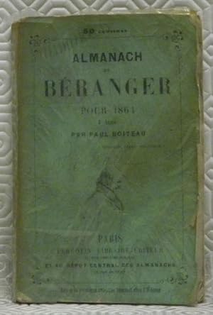 Bild des Verkufers fr Almanach de Branger pour 1864, 3e anne, avec des chansons et des vers indits du pote national. zum Verkauf von Bouquinerie du Varis