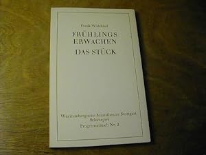 Imagen del vendedor de Frhlingserwachen. Das Stck - Wrttembergische Staatstheater Stuttgart Schauspiel 1974/75 Programmbuch Nr. 2 a la venta por Antiquariat Fuchseck