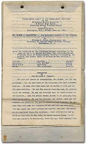 Stenographic Report of the Commencement Exercises of the Washington Normal School No. 2, M Street...