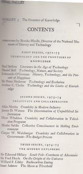 Imagen del vendedor de The Frontiers of Knowledge. The Frank Doubleday Lectures at the Smithsonian Institution National Museum of History and Technology, Washington, D.C. a la venta por Wittenborn Art Books