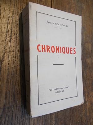 Imagen del vendedor de Chroniques II a la venta por Des livres et vous