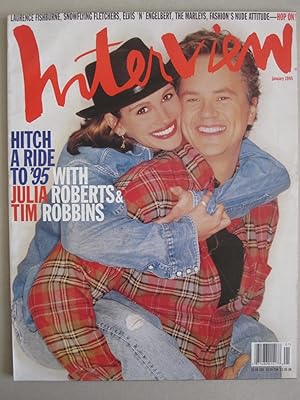 Andy Warhol's Interview Magazine January 1995 (Cover Julia Roberts & Tim Robbins)
