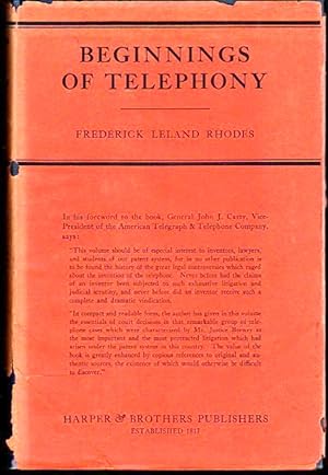 Immagine del venditore per The Beginnings of Telephony venduto da Kenneth Mallory Bookseller ABAA