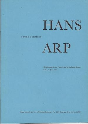Bild des Verkufers fr HANS ARP Erffnungsrede zur Ausstellung in der Basler Kunsthalle, 2. Juni 1962 zum Verkauf von ART...on paper - 20th Century Art Books