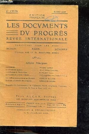 Seller image for LES DOCUMENTS DU PROGRES - REVUE INTERNATIONALE - 2E ANNEE - MARS 1908 - le cynisme par Maxime Gorky - le dimanche anglais par W.-T. STEAD - La diffusion du positivisme par Delbert - le socialisme comme religion par Paul Goehre - etc. for sale by Le-Livre