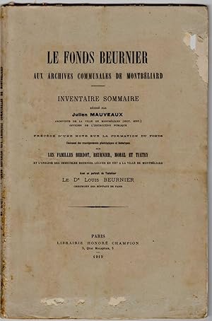 Le Fonds Beurnier aux Archives communales de Montbéliard. Inventaire sommaire
