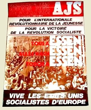 Affiche de années 70 de l'Alliance des jeunes pour le socialisme - AJS- Pour l'Internationale Rév...