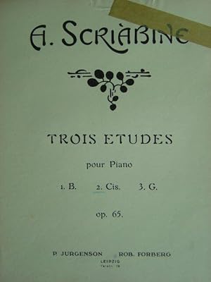 Image du vendeur pour Trois Etudes pour Piano. Hier: Op. 65 / 2. Cis. Hier: Ausgabe fr Klavier zu 2 Hnden. mis en vente par Antiquariat Tarter, Einzelunternehmen,