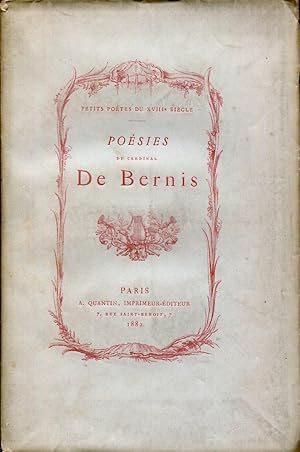 Seller image for Posies diverses du cardinal De Bernis, avec une notice bio-bibliographique par Fernand Drujon for sale by Sylvain Par