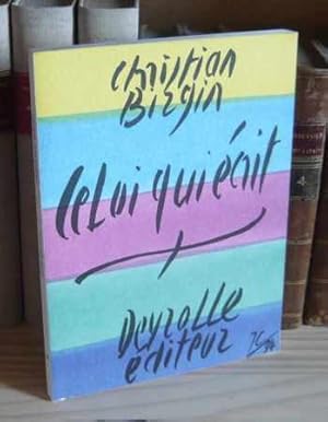 Bild des Verkufers fr Celui qui crit, Deyrolle diteur, 1994. zum Verkauf von Mesnard - Comptoir du Livre Ancien