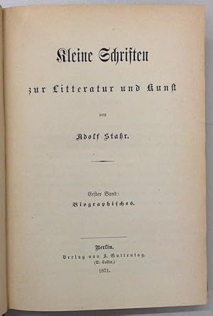 Kleine Schriften zur Litteratur und Kunst. 4 in 3 Bänden.