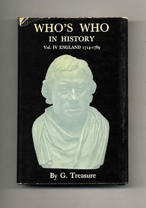 Bild des Verkufers fr Who's Who in History, Volume IV: England 1714-1789 -1st Edition/1st Printing zum Verkauf von Books Tell You Why  -  ABAA/ILAB