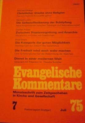 Evangelische Kommentare - Januar - 1/75, Monatsschrift zum Zeitgeschehen in Kirche und Gesellschaft,