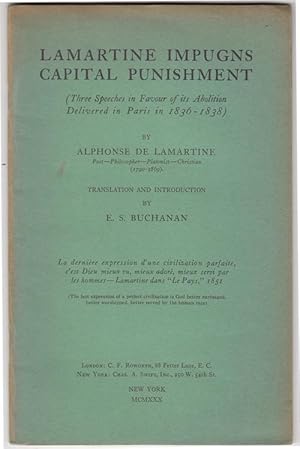 Lamartine Impugns Capital Punishment (SIGNED)