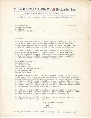 John Steinbeck a Collection of Books & Manuscripts, the Harry Valentine Collection (Xerox Manuscr...