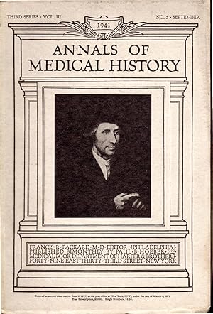 Imagen del vendedor de Annals of Medical History: Third Series Volume III (3), No. 5: September, 1941 a la venta por Dorley House Books, Inc.