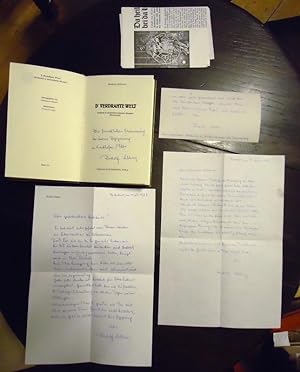 AUTOGRAPHEN Konvolut: 2 Orig.-Briefe + 1 Weihnachtskarte + 1 Widmung mit Signatur + Buch + einige...