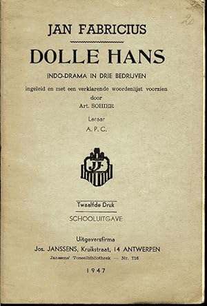 Imagen del vendedor de Dolle Hans. Indo-drama in drie bedrijven. a la venta por L'ivre d'Histoires