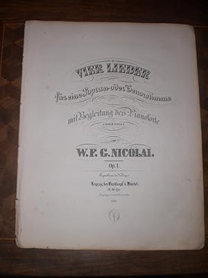 Image du vendeur pour Vier Lieder fr eine Sopran oder Tenorstimme mit Begleitung des Pianoforte Op.1 mis en vente par Magnus