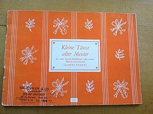 Seller image for Kleine Tnze alter Meister fr zwei Blockflten oder andere Melodie-Instrumente for sale by H&G Antiquarian Books