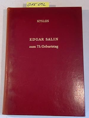 Kyklos vol. XX - 1967 - Fasc. I - Edgar Salin zum 75. Geburtstag