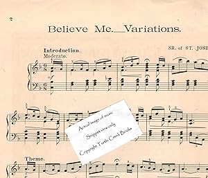Image du vendeur pour Believe Me - Variations -- Vintage Sheet Music mis en vente par ! Turtle Creek Books  !