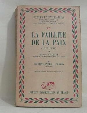 Bild des Verkufers fr Peuples et civilisations XX la faillite de la paix (1918-1939) zum Verkauf von crealivres