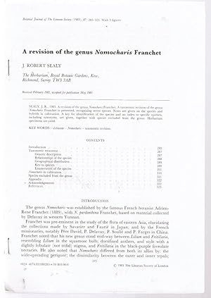 Image du vendeur pour A Revision of the Genus Nomocharis Franchet mis en vente par Besleys Books  PBFA