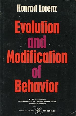 Seller image for Evolution And Modification Of Behavior for sale by Kenneth A. Himber