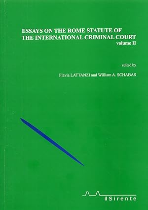 Bild des Verkufers fr Essays on the Rome statute of the international criminal court. Volume II zum Verkauf von Libro Co. Italia Srl