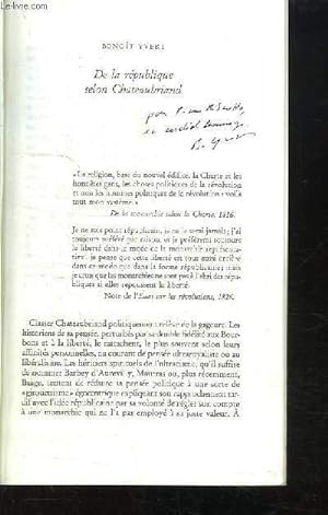 Seller image for De la Rpublique selon Chateaubriand (Tirage  part). for sale by Le-Livre