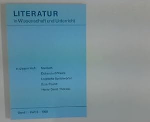 Bild des Verkufers fr Literatur in Wissenschaft und Unterricht ; Band 1, Heft 3 / 1968. zum Verkauf von ANTIQUARIAT FRDEBUCH Inh.Michael Simon