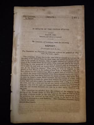 1846 Congressional Senate papers US Army Pensions Louisiana Michigan Land Claims. Three Documents...