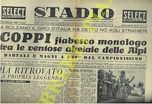 Coppi fiabesco monologo tra le ventose abetaie delle Alpi. Bartali e Magni a 5'20" dal campioniss...