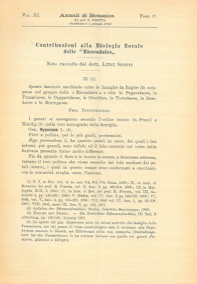 Contribuzioni alla biologia florale delle  Rhoeadales  .