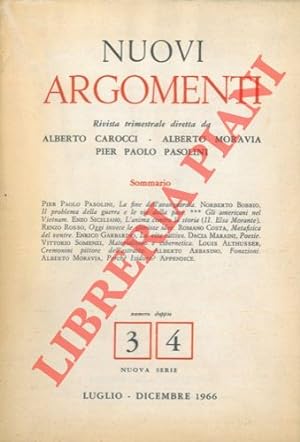 Nuovi Argomenti. Rivista Trimestrale diretta da Alberto Carocci - Alberto Moravia - Pier Paolo Pa...