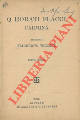 Bild des Verkufers fr Carmina. Recensuit Fridericus Vollmer. zum Verkauf von Libreria Piani