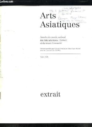 Bild des Verkufers fr Arts Asiatiques Extrait des Annales du muse national des Arts asiatiques - Guimet et du Muse Cernuschi (TOME L - 1995 zum Verkauf von Le-Livre
