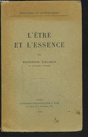 Bild des Verkufers fr L'TRE ET L'ESSENCE. zum Verkauf von Le-Livre