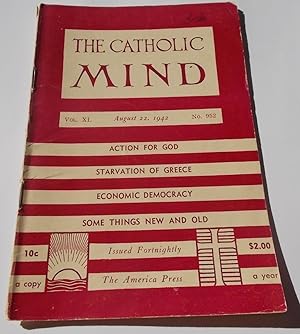 Image du vendeur pour The Catholic Mind (No. 952, August 22, 1942) Digest Magazine mis en vente par Bloomsbury Books