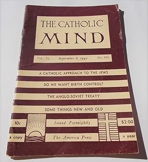 Seller image for The Catholic Mind (No. 953, September 8, 1942) Digest Magazine for sale by Bloomsbury Books