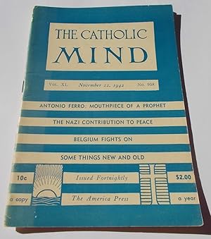 Image du vendeur pour The Catholic Mind (No. 958, November 22, 1942) Digest Magazine mis en vente par Bloomsbury Books