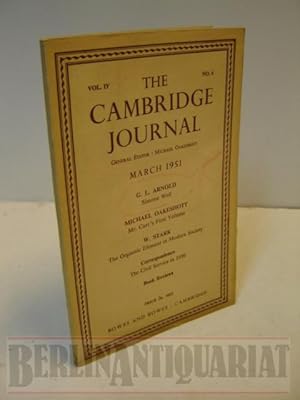 Seller image for The Cambridge journal. March 1951. G.L. Arnold, Simone Weil; Michael Oakeshott, Mr. Carr's First Volume; W. Stark, The Orgiastic Element in Modern Society; Correspondence, The Civil Service in 1950; Book Reviews. for sale by BerlinAntiquariat, Karl-Heinz Than