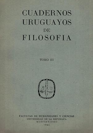 Bild des Verkufers fr CUADERNOS URUGUAYOS DE FILOSOFA Tomo III zum Verkauf von Librera Torren de Rueda