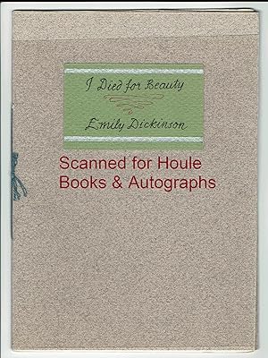 Seller image for I Died for Beauty for sale by Houle Rare Books/Autographs/ABAA/PADA