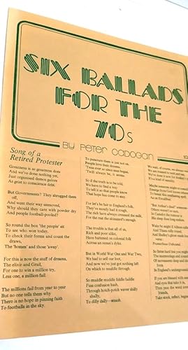 Bild des Verkufers fr Six Ballads for the 70s zum Verkauf von Your Book Soon