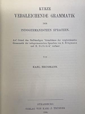 Bild des Verkufers fr Kurze Vergleichende grammatik der indogermanischen sprachen zum Verkauf von LIBRAIRIE GIL-ARTGIL SARL