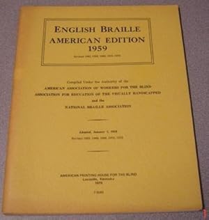 Immagine del venditore per English Braille American Edition 1959, Revised 1972 venduto da Books of Paradise