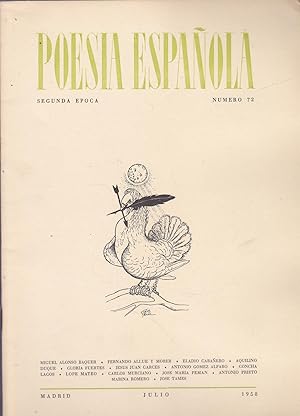 Imagen del vendedor de POESIA ESPAOLA Segunda Epoca N 72 JULIO 1958 a la venta por CALLE 59  Libros